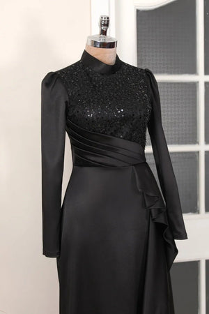 Adriana Tesettür Abiye - FioraofDress - tesettur - abiye - SİYAH - 36 - hijab - evening - dress