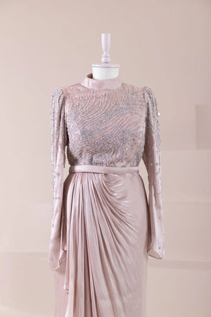 Ahenk Tesettür Abiye - FioraofDress - tesettur - abiye - Pudra - 38 - hijab - evening - dress