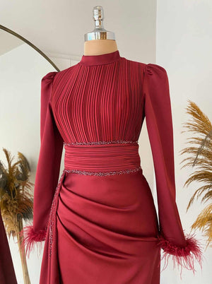 Alina Abiye - FioraofDress - tesettur - abiye - 48 - soğan kabuğu - hijab - evening - dress