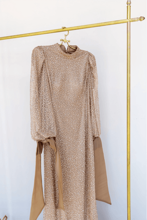 Alina Tesettür Abiye - FioraofDress - tesettur - abiye - 48 - GOLD - hijab - evening - dress