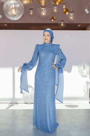 Alina Tesettür Abiye - FioraofDress - tesettur - abiye - 48 - Mavii - hijab - evening - dress
