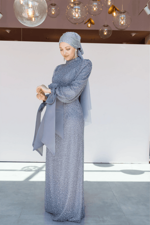 Alina Tesettür Abiye - FioraofDress - tesettur - abiye - 48 - antrasitt - hijab - evening - dress
