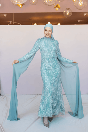Ambra Tesettür Abiye - FioraofDress - tesettur - abiye - 44 - mint - hijab - evening - dress