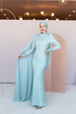 Anetta Tesettür Abiye - FioraofDress - tesettur - abiye - 46 - Su Yeşili - hijab - evening - dress