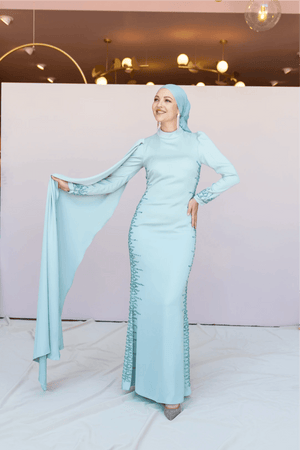 Anetta Tesettür Abiye - FioraofDress - tesettur - abiye - 46 - Su Yeşili - hijab - evening - dress