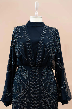 Asel Tesettür Abiye - FioraofDress - tesettur - abiye - LACİVERT - 38 - hijab - evening - dress