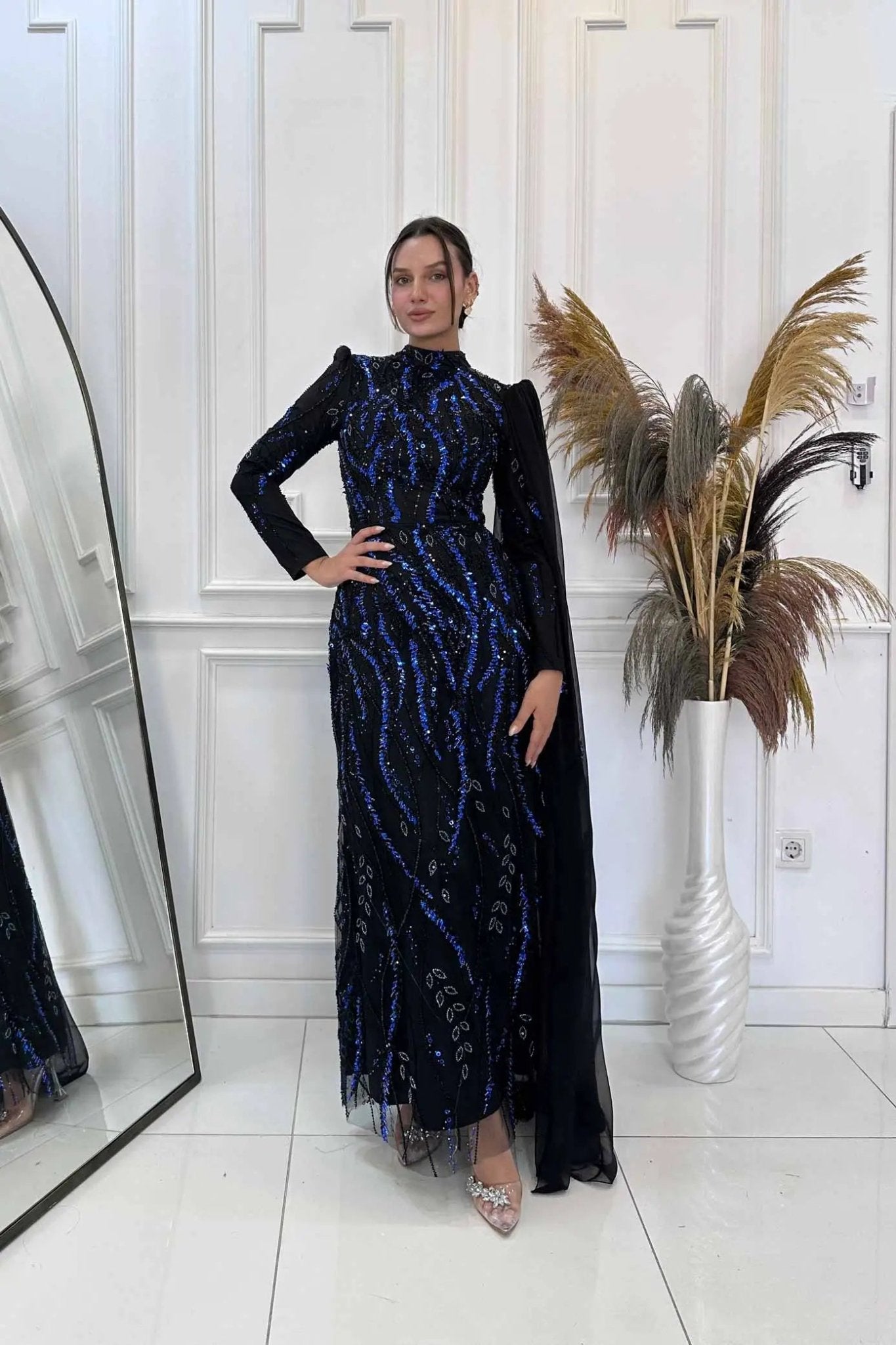 Aybike Tesettür Abiye - FioraofDress - tesettur - abiye - SAX - 38 - hijab - evening - dress