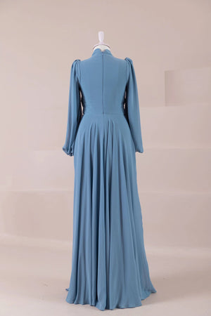 Azure Tesettür Abiye - FioraofDress - tesettur - abiye - MAVİ - 36 - hijab - evening - dress