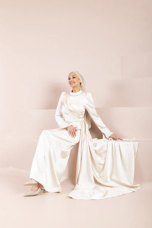 Beril Tesettür Abiye - FioraofDress - tesettur - abiye - bejj - 38 - hijab - evening - dress