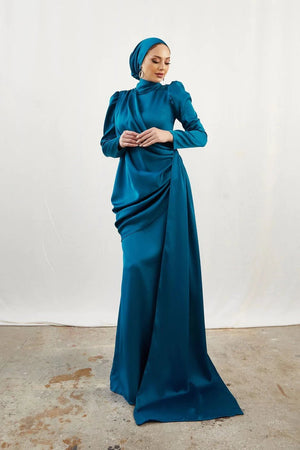 Buse İndigo Tesettür Abiye - FioraofDress - tesettur - abiye - 42 - İNDİGO - hijab - evening - dress