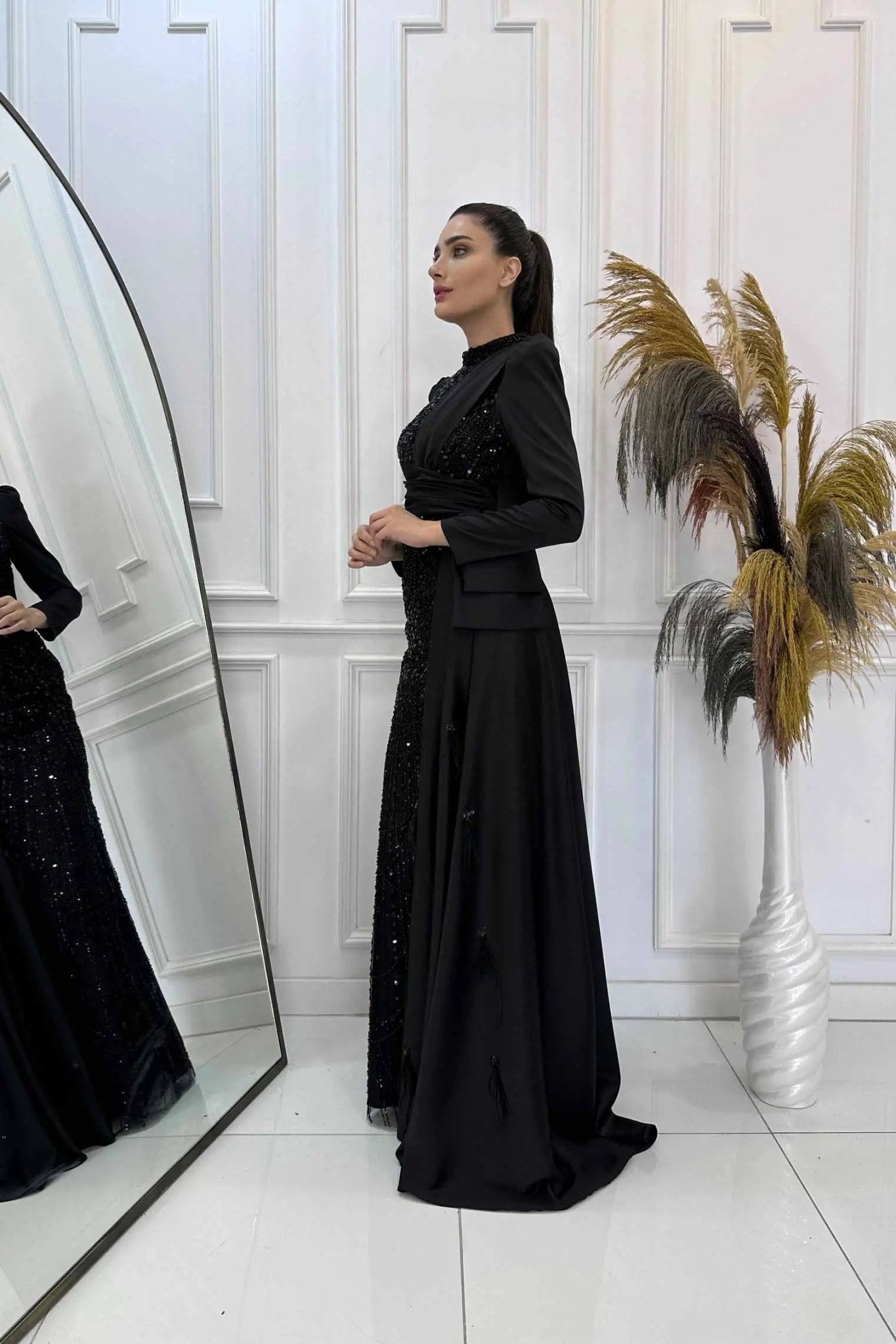 Dicle Tesettür Abiye - FioraofDress - tesettur - abiye - 48 - Siyahh - hijab - evening - dress