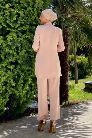 Duru Pudra Tesettür Abiye Takım - FioraofDress - tesettur - abiye - 42 - hijab - evening - dress