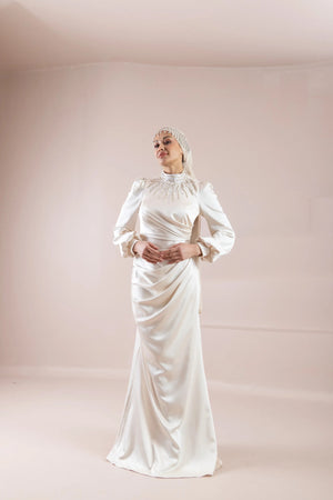 Duru Tesettür Abiye - FioraofDress - tesettur - abiye - Ekru - 38 - hijab - evening - dress