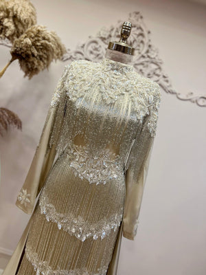 Elegance Tesettür Abiye Gold - FioraofDress - tesettur - abiye - 50 - GOLD - hijab - evening - dress