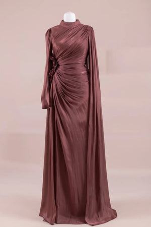 Elisa Tesettür Abiye - FioraofDress - tesettur - abiye - Kahverengi - 38 - hijab - evening - dress
