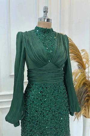 Ella Tesettür Abiye - FioraofDress - tesettur - abiye - zümrüt - 38 - hijab - evening - dress