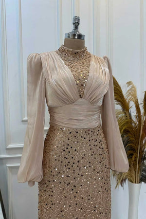 Ella Tesettür Abiye - FioraofDress - tesettur - abiye - rose - 38 - hijab - evening - dress