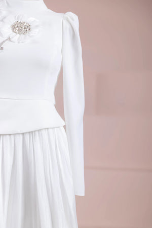 Elya Tesettür Abiye - FioraofDress - tesettur - abiye - Beyaz - 38 - hijab - evening - dress