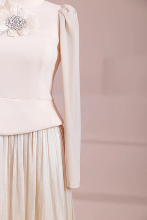 Elya Tesettür Abiye - FioraofDress - tesettur - abiye - Somon - 38 - hijab - evening - dress