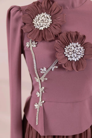 Elya Tesettür Abiye - FioraofDress - tesettur - abiye - bery burgundy - 38 - hijab - evening - dress