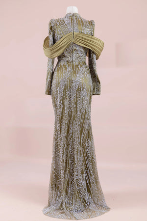 Empress Tesettür Abiye - FioraofDress - tesettur - abiye - YAĞ YEŞİLİ - 36 - hijab - evening - dress