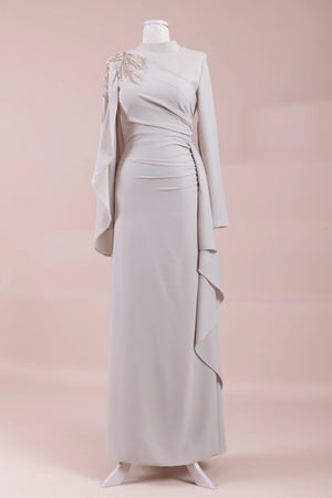 Enva Tesetür Abiye - FioraofDress - tesettur - abiye - BEJ - 38 - hijab - evening - dress