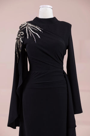 Enva Tesetür Abiye - FioraofDress - tesettur - abiye - Siyahh - 38 - hijab - evening - dress