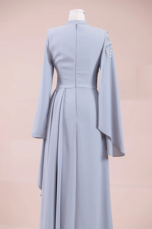 Enva Tesetür Abiye - FioraofDress - tesettur - abiye - GRİ - 38 - hijab - evening - dress