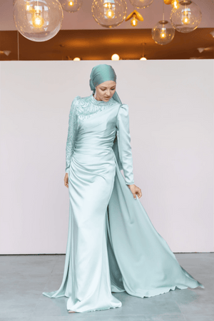 Ester Tesettür Abiye - FioraofDress - tesettur - abiye - 44 - Su Yeşili - hijab - evening - dress