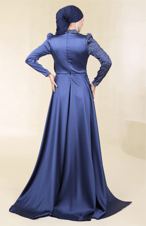Ester Tesettür Abiye - FioraofDress - tesettur - abiye - 44 - İndigo - hijab - evening - dress