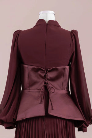 Eyla Tesettür Abiye - FioraofDress - tesettur - abiye - bery burgundy - 36 - hijab - evening - dress