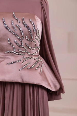 Eyla Tesettür Abiye - FioraofDress - tesettur - abiye - rose - 36 - hijab - evening - dress