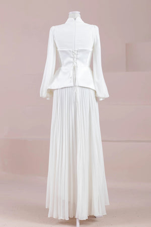 Eyla Tesettür Abiye - FioraofDress - tesettur - abiye - Beyaz - 36 - hijab - evening - dress