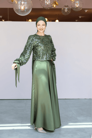 Ferce Tesettür Abiye - FioraofDress - tesettur - abiye - 44 - haki - hijab - evening - dress