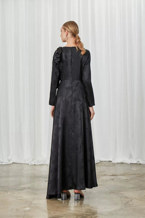 Fiyonk Detaylı Saten Abiye - FioraofDress - tesettur - abiye - 40 - Beyaz - hijab - evening - dress