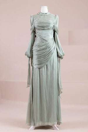 Galadriel Tesettür Abiye - FioraofDress - tesettur - abiye - mint yeşili - 38 - hijab - evening - dress