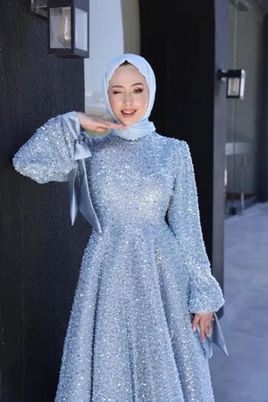 Gelincik Tesettür Abiye - FioraofDress - tesettur - abiye - 48 - Mavii - hijab - evening - dress