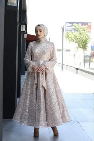 Gelincik Tesettür Abiye - FioraofDress - tesettur - abiye - 48 - Morr - hijab - evening - dress