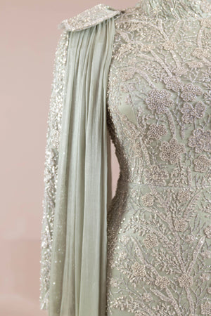 Glam Tesettür Abiye - FioraofDress - tesettur - abiye - mint - 38 - hijab - evening - dress