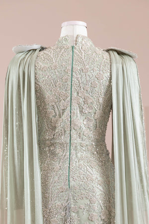 Glam Tesettür Abiye - FioraofDress - tesettur - abiye - mint - 38 - hijab - evening - dress