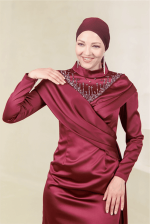 Glorinda Tesettür Abiye - FioraofDress - tesettur - abiye - 44 - BORDO - hijab - evening - dress