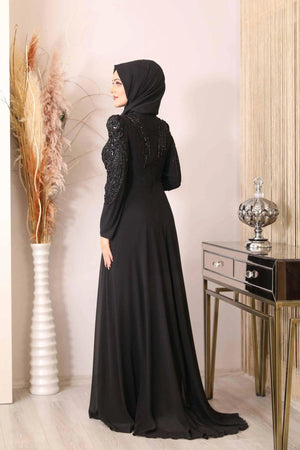 Güneş Tulum Abiye - FioraofDress - tesettur - abiye - lacivert - 48 - hijab - evening - dress