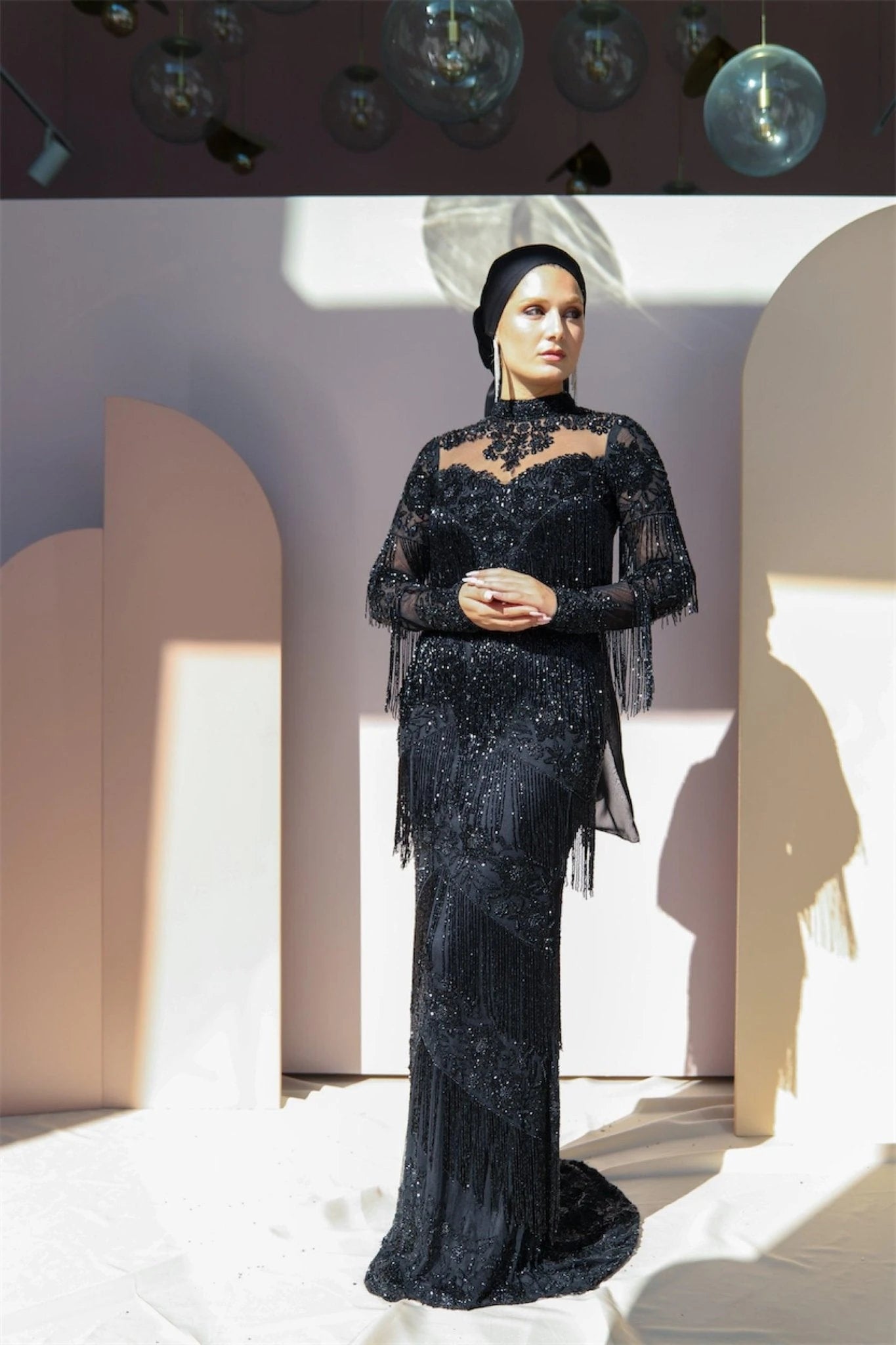 Handmade Embroidered AH1024 - FioraofDress - tesettur - abiye - 48 - hijab - evening - dress