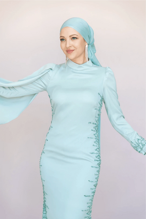 Anetta Tesettür Abiye - Su Yeşili
