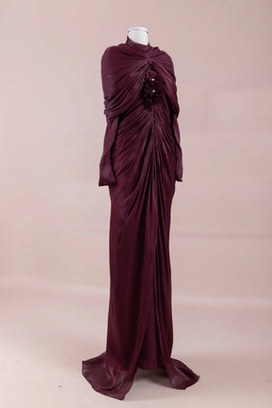 Yuselia Tesettür Abiye - Bordo