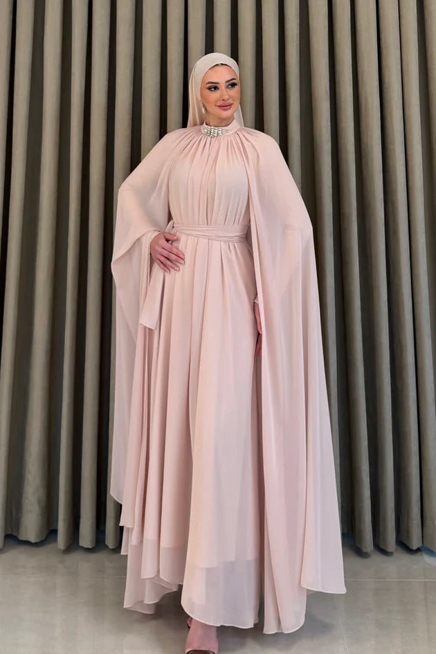 Elisa Tesettür Abiye - Pudra