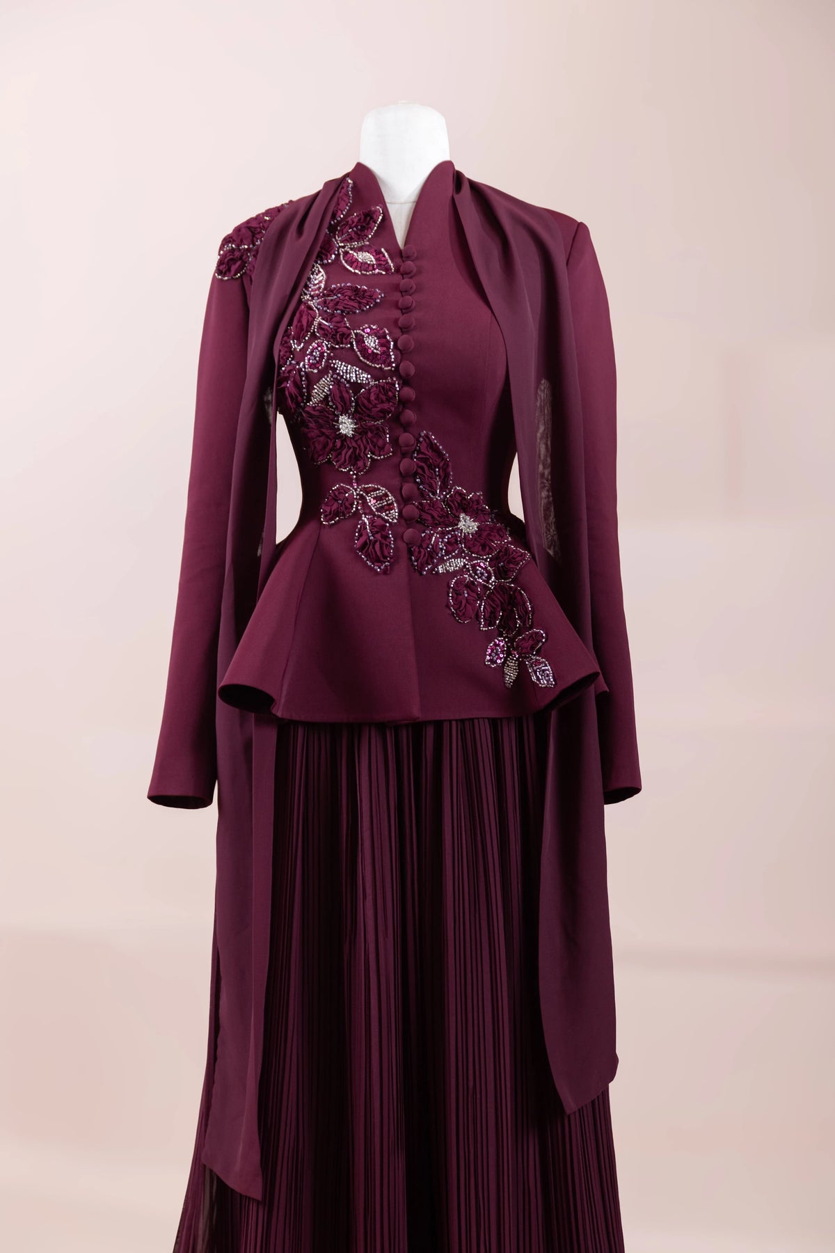 Callista Tesettür Abiye - Bordo