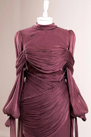 Galadriel Tesettür Abiye - Berry Burgundy