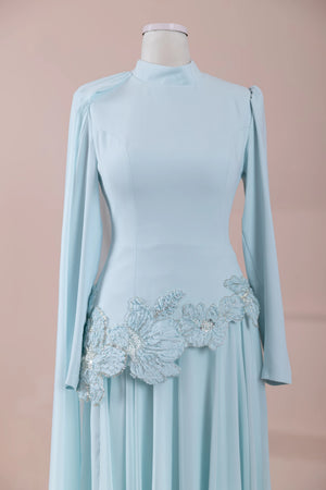 Mirinde Tesettür Abiye - pearl blue