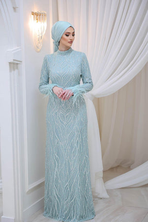 Beray Tesettür Abiye - mint